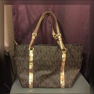 Michael Kors Brown Sequin Tote